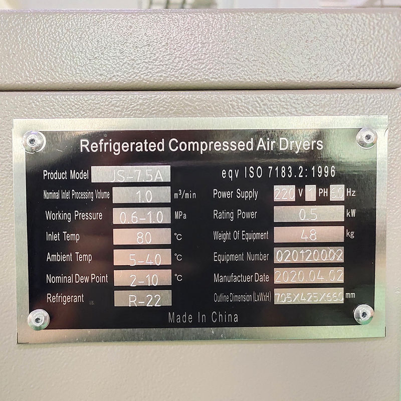 220v 800W industrial Refrigerated Compressed Air Dryer